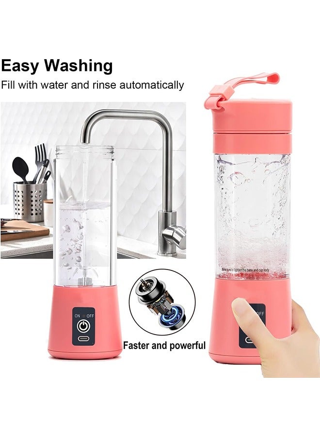 Bukela Portable Blender, Personal Size Blender Juicer Cup,Smoothies and Shakes Blender,Handheld Fruit Machine,Ice Blender Mixer Home (pink) - Image 5